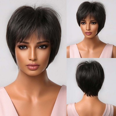 Jessie's Wig 4 Inch Short Pixie Cut Wig Synthetic Wig Black Color 1 Pc/Pack