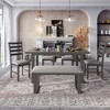 NicBex Dining Room Table Set for 6 Morden 60" Dining Room Table with MDF Tabletop, 4 Upholstered Chairs and 1 Bench for Kitchen, Gray - 3 of 4