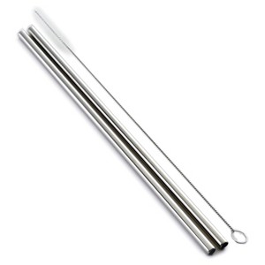 Norpro 11-inch Stainless Steel Drinking Straws Set with Cleaning Brush - 1 of 4