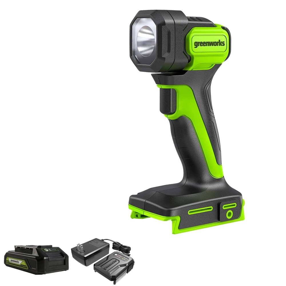 Photos - Torch Greenworks POWERALL 24V Cordless 200 Lumen Flashlight with 2.0Ah Battery a 