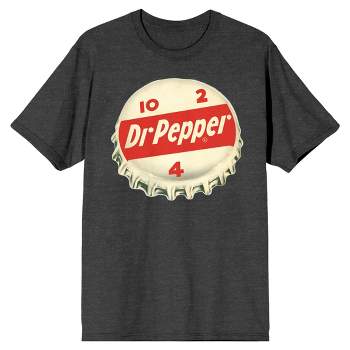 Dr. Pepper Retro Bottle Cap Logo Men's Charcoal Heather Graphic Tee