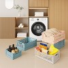 VUSIGN 4 Pack Foldable Storage Bins, Stackable Plastic Storage Crates for Home Office, Folding Storage Basket Containers - 4 of 4
