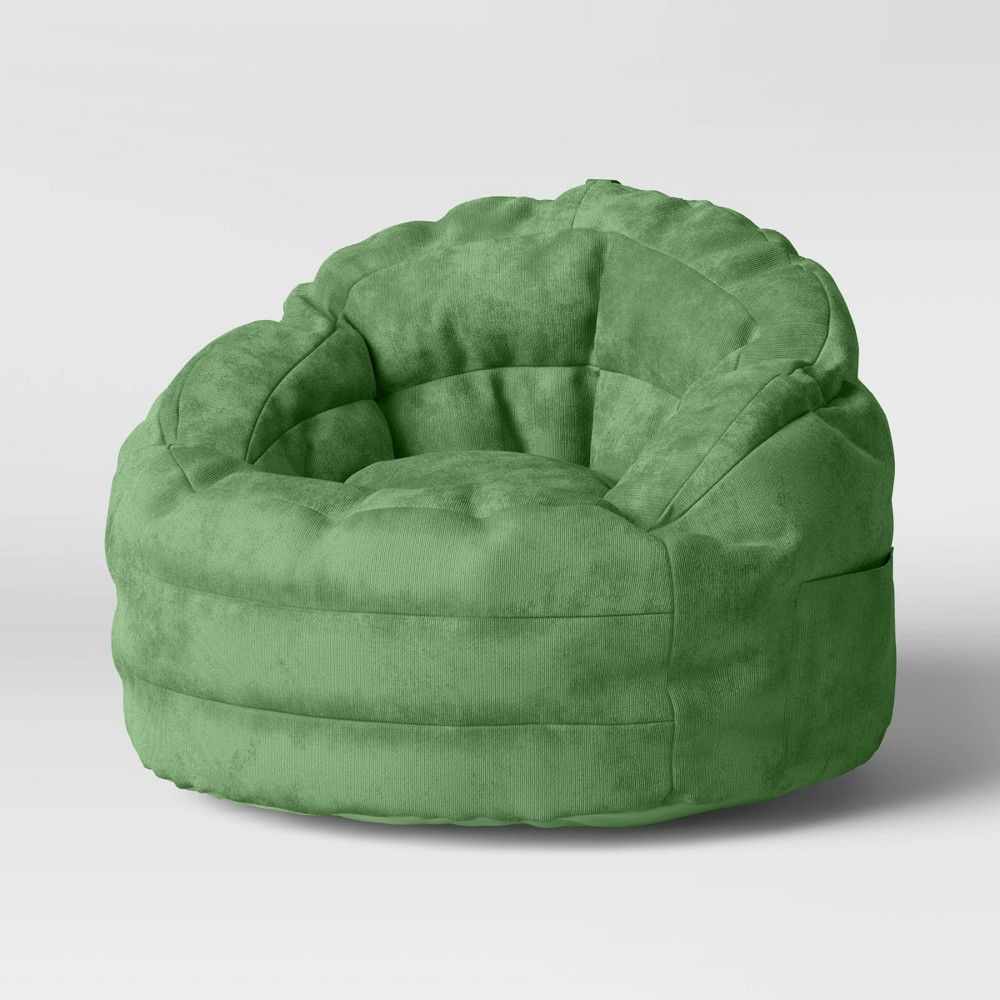 Photos - Bean Bag Settle In Kids'  Chair Green - Pillowfort™