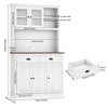 71" Kitchen Pantry Storage Cabinet, Wood Freestanding Buffet Cabinet w/Microwave Stand & 2 Drawers, Kitchen Hutch for Dining Living Room - 2 of 4