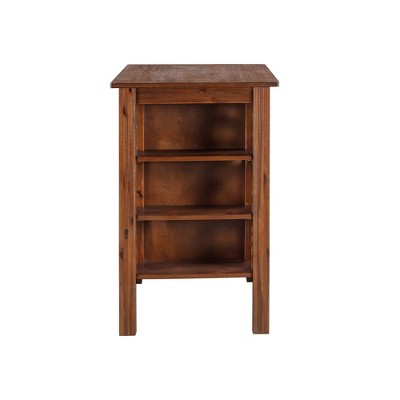 Chestnut Reclaimed Wood Counter Height Dining Table with Shelves