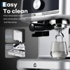 20 Bar Espresso Machine with Grinder, Milk Frother, 1.5L Removable Tank, Adjustable Shots, Silver,EcoSummer. - 3 of 4