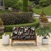 ARDEN Outdoor Loveseat Cushion Set, 48 x 24, Rain-Proof, Fade Resistant, Cushion Set for Couch, Bench, and Swing Simone Black Tropical - 2 of 4