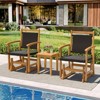 Tangkula 2PCS Patio Rattan Glider Chair w/ Acacia Wood Frame & Wicker Seat Back Armrests - 2 of 4