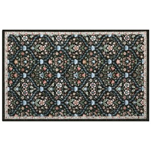 Washable Non Slip Floral Print Vintage Area Rugs for Living Room Bedroom, Soft Low Pile Dining Room Carpet for Home Office - 1 of 4