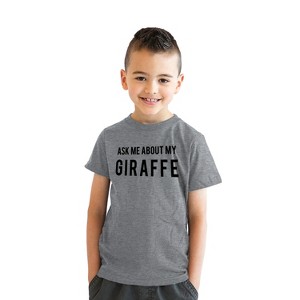 Youth Ask Me About My Giraffe T Shirt Animal Zoo Flip Tee For Kids - Crazy Dog Youth T Shirt - 1 of 4