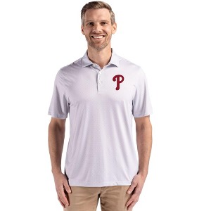 Philadelphia Phillies Cutter & Buck Pike Eco Diamond Dot Print Recycled Mens Big & Tall Polo - 1 of 1