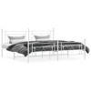 vidaXL Metal Bed Frame with Headboard and Footboard White 76 in.x79.9 in. King - 3 of 4