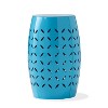 VYNXARIA lace-cut side table,simplified floral pattern,Blue - 3 of 4