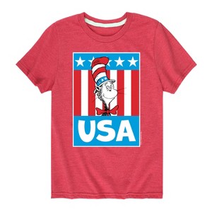 Boys' - Dr. Seuss - Cat In The Hat USA Short Sleeve Graphic T-Shirt - 1 of 4