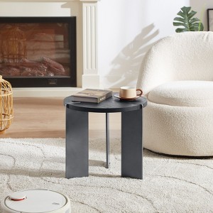 Okak 19.68"W/35.43"W Round Coffee Table Wood Surface and Metel Feet for Living Room, Ready-to-Assemble - 1 of 4