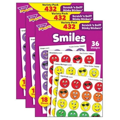 Trend - Smiles Stinky Stickers® - Variety Pack - 432 Per Pack - 3 Packs