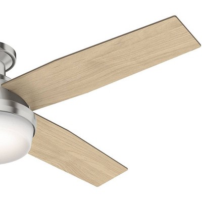 Dempsey 52" Brushed Nickel Low Profile Ceiling Fan with LED Light and Remote