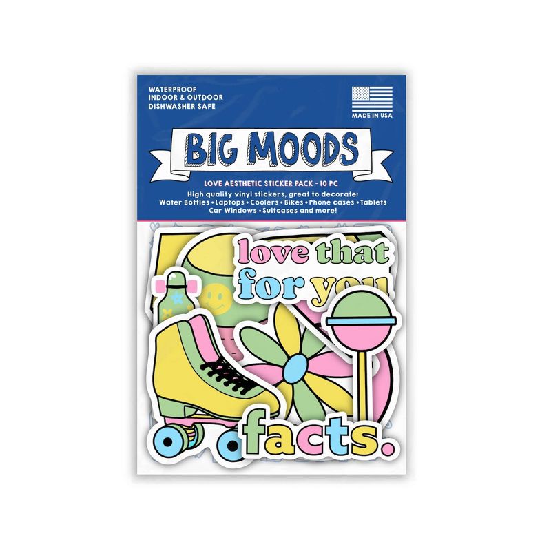 Big Moods Love Aesthetic Sticker Pack 10pc, 3 of 5