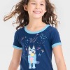 Girls' Bluey Americana Boxy Short Sleeve Graphic T-Shirt - Dark Blue - 2 of 4
