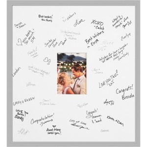 Hera Signature Mat Picture Frame – Guest Book Alternative for Weddings, Graduations, or Retirement – Autograph Photo Mat for Signature Board - 1 of 4