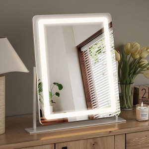 BEAUTYPEAK LED HollyWood Mirror Rectangle Bathroom Vanity Mirrors 20"x 16" White - 1 of 4