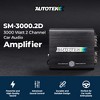 Autotek 3000 Watt 2 Channel Car Audio Amplifier, High Output Class D Mono Bridged 4 Ohm Stable Input, Street Machine, SM-3000.2D, Black - 2 of 4