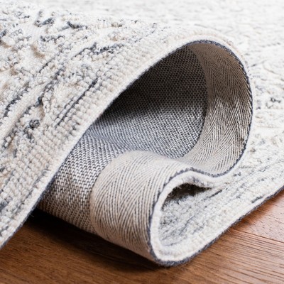 Ivory and Charcoal Hand-Tufted Wool 8' x 10' Rug