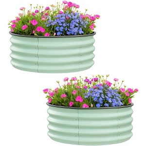 coucheta Galvanized Raised Beds for Outdoor, Oval/Round Raised Garden Bed with Open Base, Planter Raised Boxes for Outdoor Vegetables & Flowers - 1 of 4