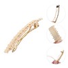 Unique Bargains Fashion Wave Hair Clips Gold Tone 1 Pc - 3 of 4