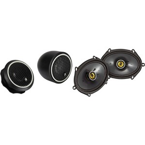 Kicker 46CSC684 CS-Series CSC68 6x8-Inch (160x200mm) Coaxial Speakers, 4-Ohm (Pair) &  46CST204 CS-Series CST20 .75-inch (20mm) Tweeters With Cross... - 1 of 4