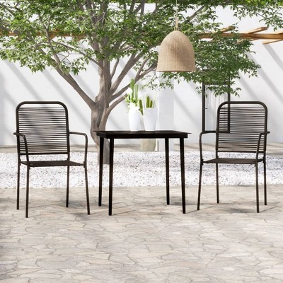 vidaXL 3 Piece Patio Dining Set Black