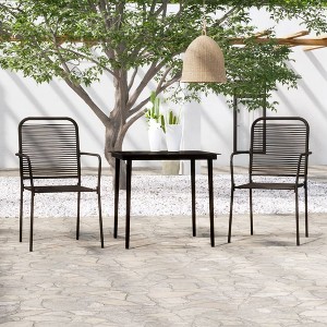 vidaXL 3 Piece Patio Dining Set Black - 1 of 4