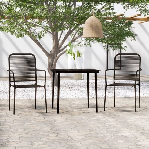 vidaXL 3 Piece Patio Dining Set Black - image 1 of 4