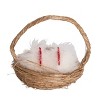 Transpac Fuzzy Basket of Hens Decorative Easter Home Decorations for Spring Celebrations - 3 of 3