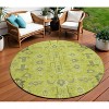 Artichoke Green And Fern Green Oriental Washable Indoor Outdoor Area Rug - 2 of 4