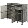 Cesicia 47.5"W Wicker Outdoor Storage Cabinet with Tempered Glass Desktop, Weather-proof ,Three Doors, Adjustable Shelf, and One Drawer - 3 of 4