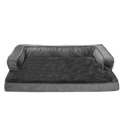 Large Dark Gray Orthopedic Velvet Pet Sofa Bed