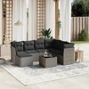 vidaXL Garden Sofa Set Grey Poly Rattan, Tempered Glass Large Modular - 2 of 4
