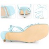 Perphy Women's Knot Lace Up Strappy Square Toe Kitten Heel Sandals - 3 of 3
