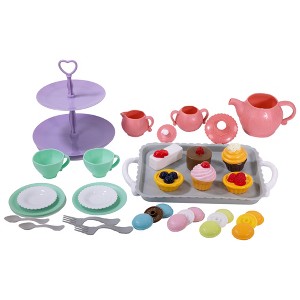 NurtureNature Afternoon Tea Set 25pc - Pink Pot, Desserts, Pretend Play, Ages 3+ - 1 of 4