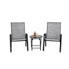 3-Piece Patio Set, Outdoor Camping Chairs with Breathable Textilene Fabric & Folding Steel Table, Compact & Lightweight - ModernLuxe - 2 of 4