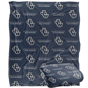 John Carroll University Logo Pattern Silky Touch Blanket White 50x60 - 1 of 4