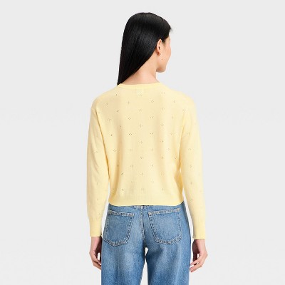 Women's Pointelle Button-Down Cardigan - A New Day