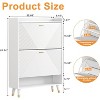 TIRAMISUBEST White Shoe Cabinet with 2 Flip Drawers - Space-Saving Wooden Shoe Organizer for Entryway, Hallway or Closet - 2 of 4