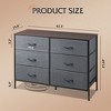 Wide Dresser with 6 Drawers, Fabric TV Stand for 50 Inch TV, Metal Frame, Wooden Top, Fabric Storage Dresser for Bedroom, Hallway, Entryway, - 3 of 4