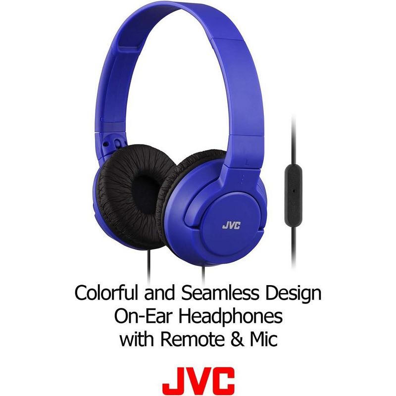 JVC Lightweight Flat Foldable Headphone with Mic,, 3 of 4