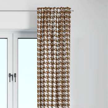 Bacati - Houndstooth Chocolate Cotton Printed Single Window Curtain Panel