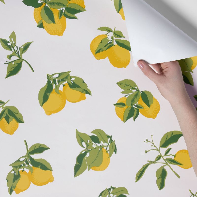 Lemons Peel &#38; Stick Wallpaper Yellow - Opalhouse&#8482;, 5 of 9
