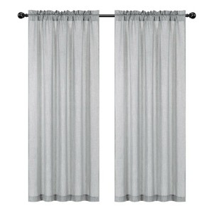 Kate Aurora 1 Piece Moroccan Sparkle Rod Pocket Semi Sheer Voile  Window Curtain Panel - 1 of 3