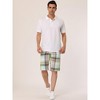 Lars Amadeus Men's Summer Slim Fit Flat Front Plaid Patterned Shorts - 3 of 4